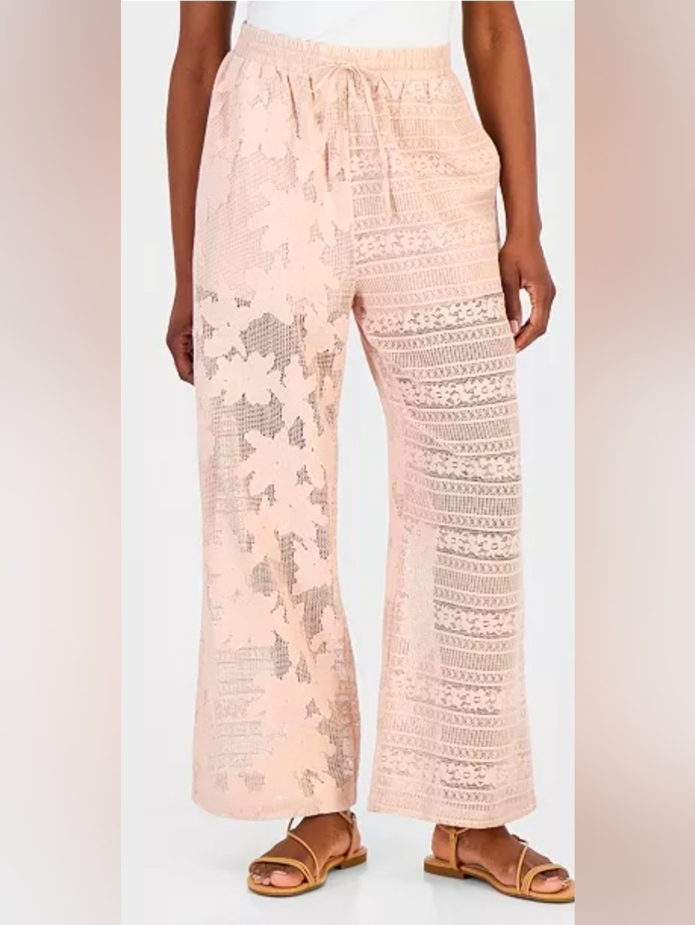 And Now This Lace Drawstring-Waist Wide-Leg Pants Macy's Exclusive - Picture 2 of 7